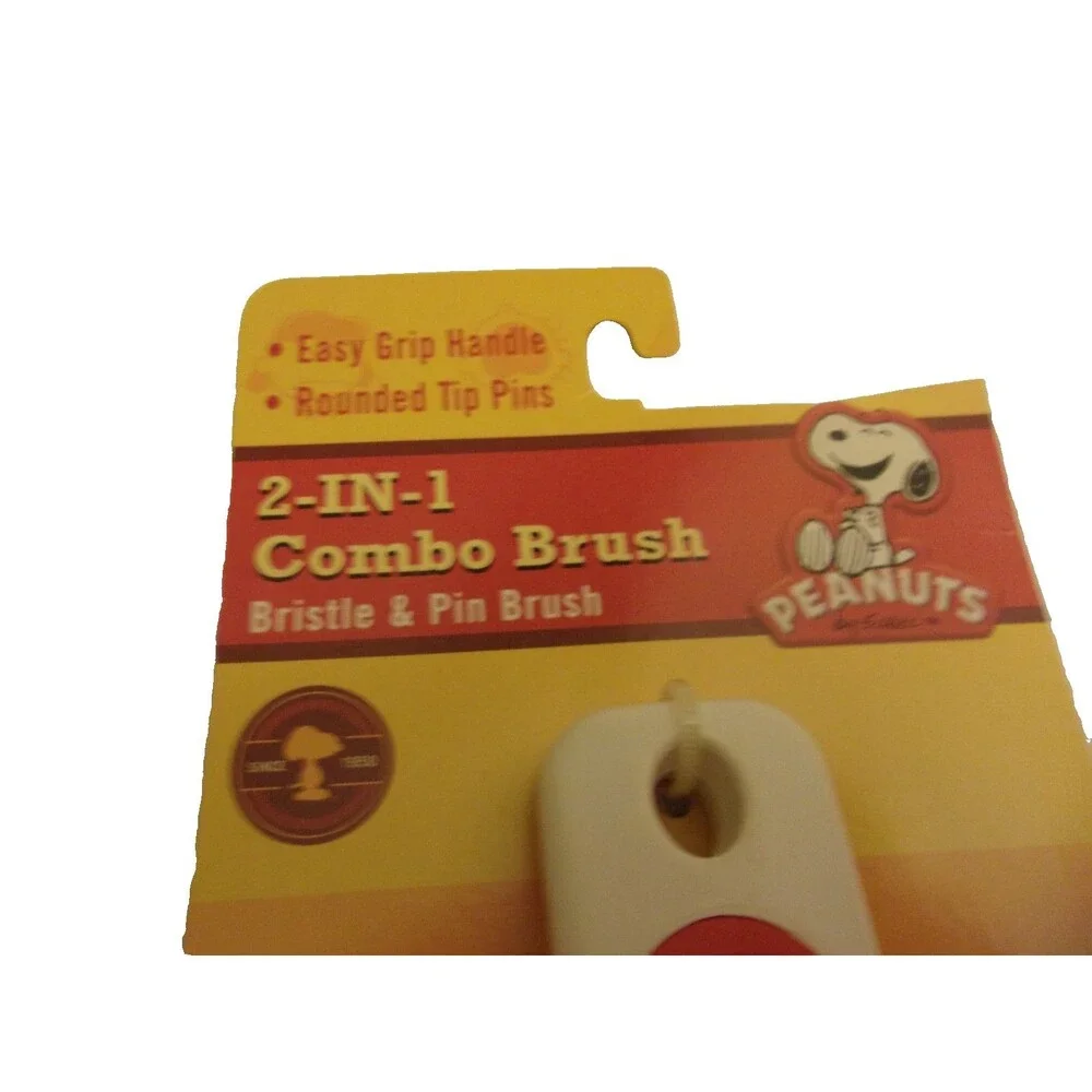Peanuts Snoopy Pet Brush Pin and Bristle Brush 2 - IN - One Combo Brush New